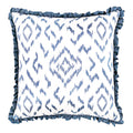 Folly 55cm Geometric Embroidered Cotton Cushion Cornflower Villa Nova