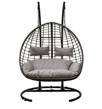 Load image into Gallery viewer, Adanero Hanging Chair 2 Seater Grey Rattan
