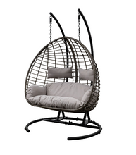 Load image into Gallery viewer, Adanero Hanging Chair 2 Seater Grey Rattan
