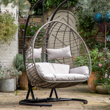 Load image into Gallery viewer, Adanero Hanging Chair 2 Seater Grey Rattan
