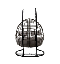 Load image into Gallery viewer, Adanero Hanging Chair 2 Seater Grey Rattan
