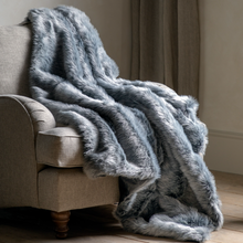 Load image into Gallery viewer, Alaskan Faux Fur Throw Premium Grey
