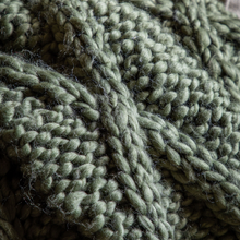 Load image into Gallery viewer, Cable Knit Diamond Throw Olive
