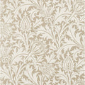Morris & Co Pure Thistle Gilver Neutral Beaded Floral Wallcovering