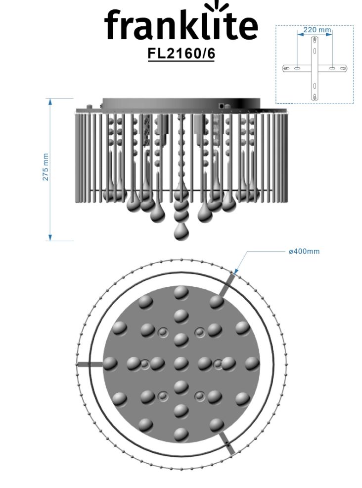 Spirit 6 Light Flush Chandelier