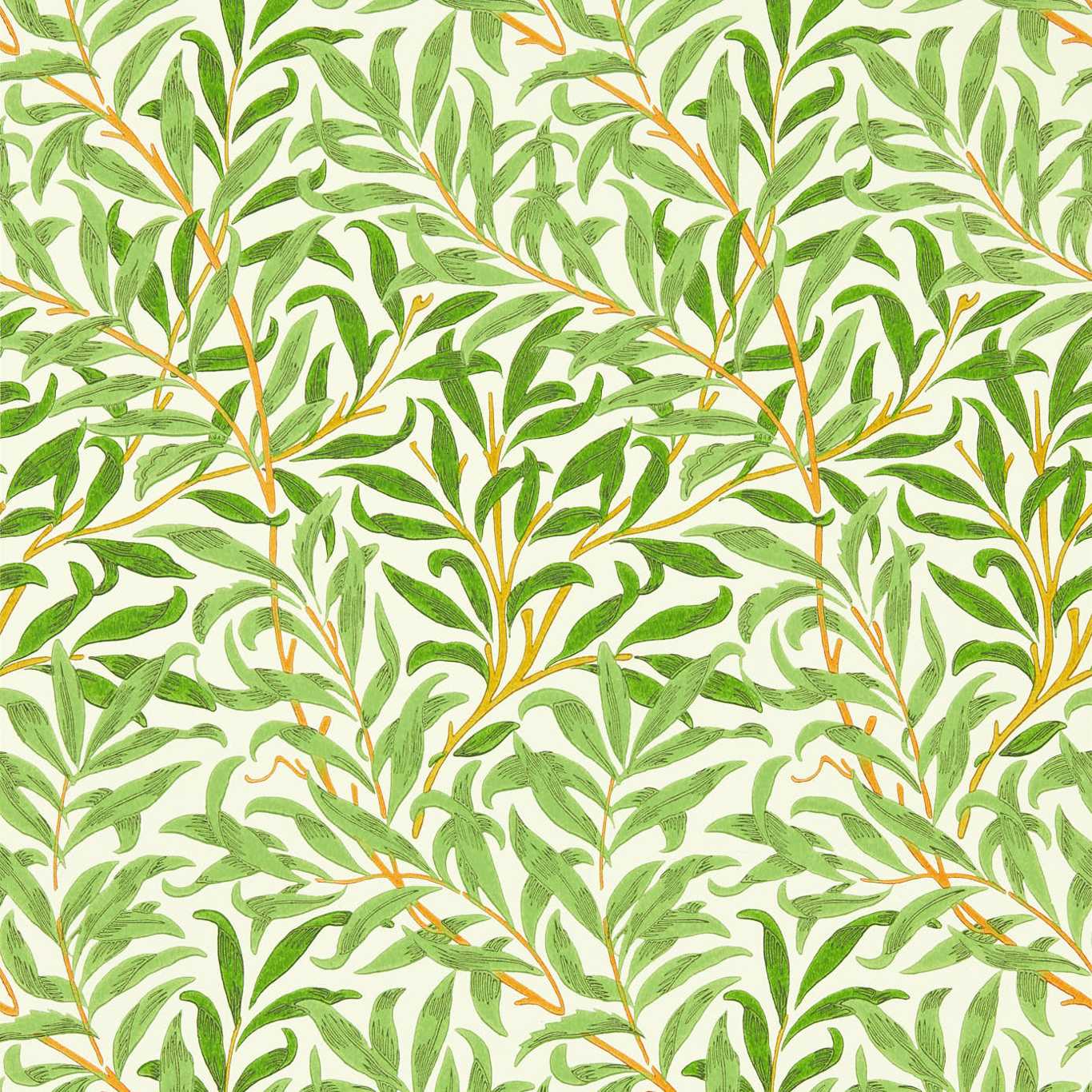 Morris & Co Willow Bough Leaf Green Botanical Wallcovering