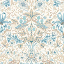 Load image into Gallery viewer, Morris &amp; Co Simply Strawberry Theif Slate Vellum Blue Floral Bird Wallcovering
