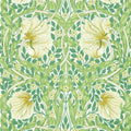 Morris & Co Pimpernel Weld Leaf Green Floral Wallcovering