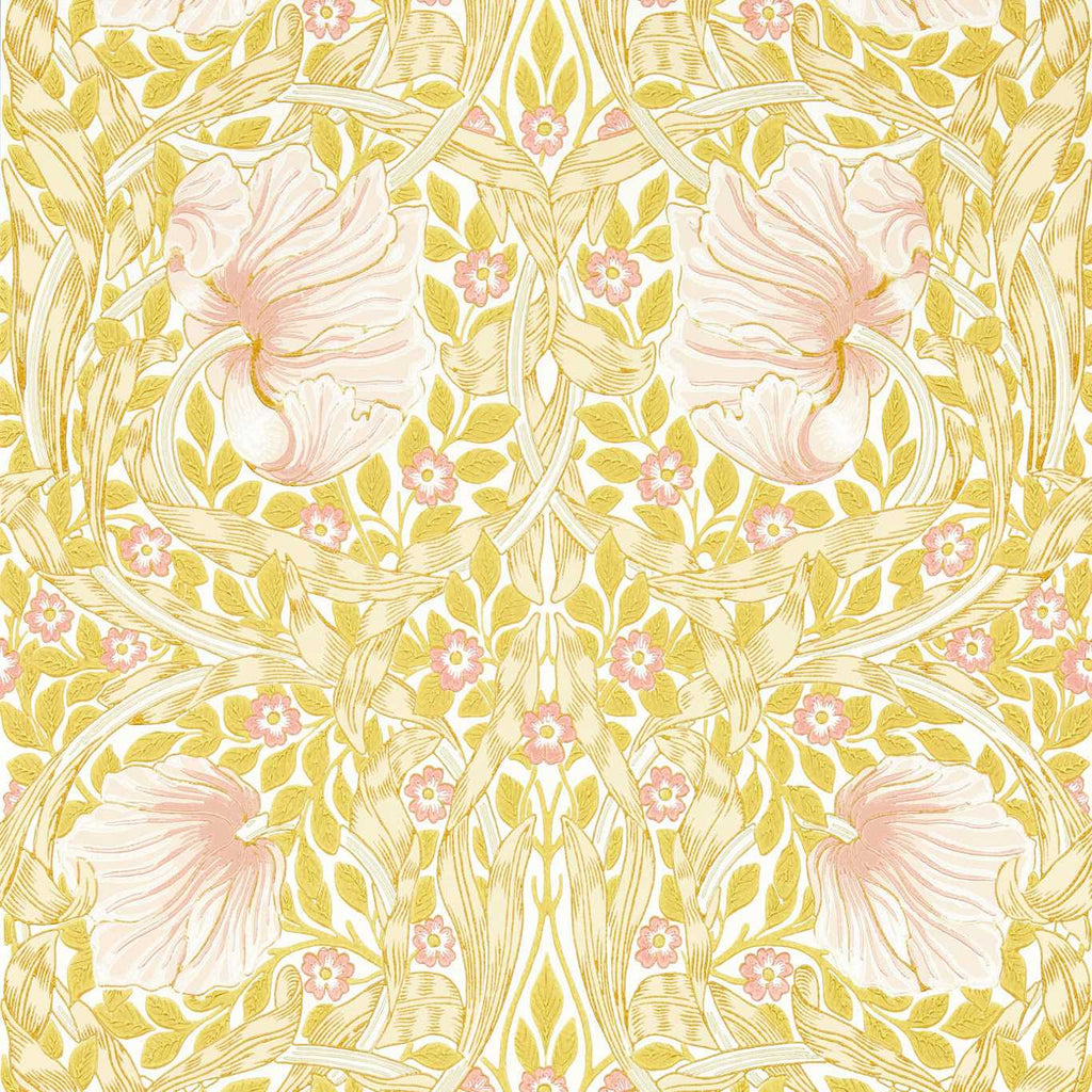 Morris & Co Pimpernel Sunflower Pink Floral Wallcovering