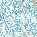 Morris & Co Fruit Slate Vellum Blue Floral Wallcovering