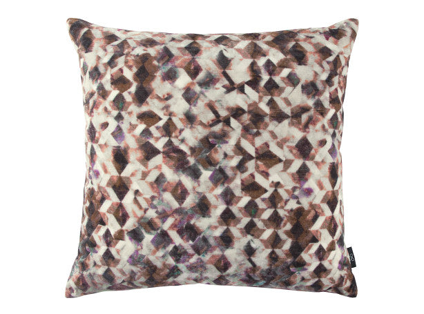 Kaleido Cushion Rosewood Viscose Velvet Black Edition