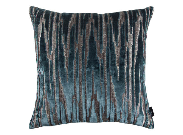 Zkara Cushion Teal Jacquard Velvet Black Edition