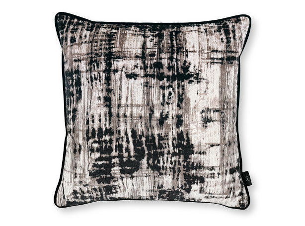 Jackson Cushion Charcoal Printed Velvet Black Edition