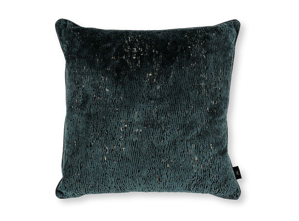 Ashi Cushion Teal Jacquard Velvet Black Edition
