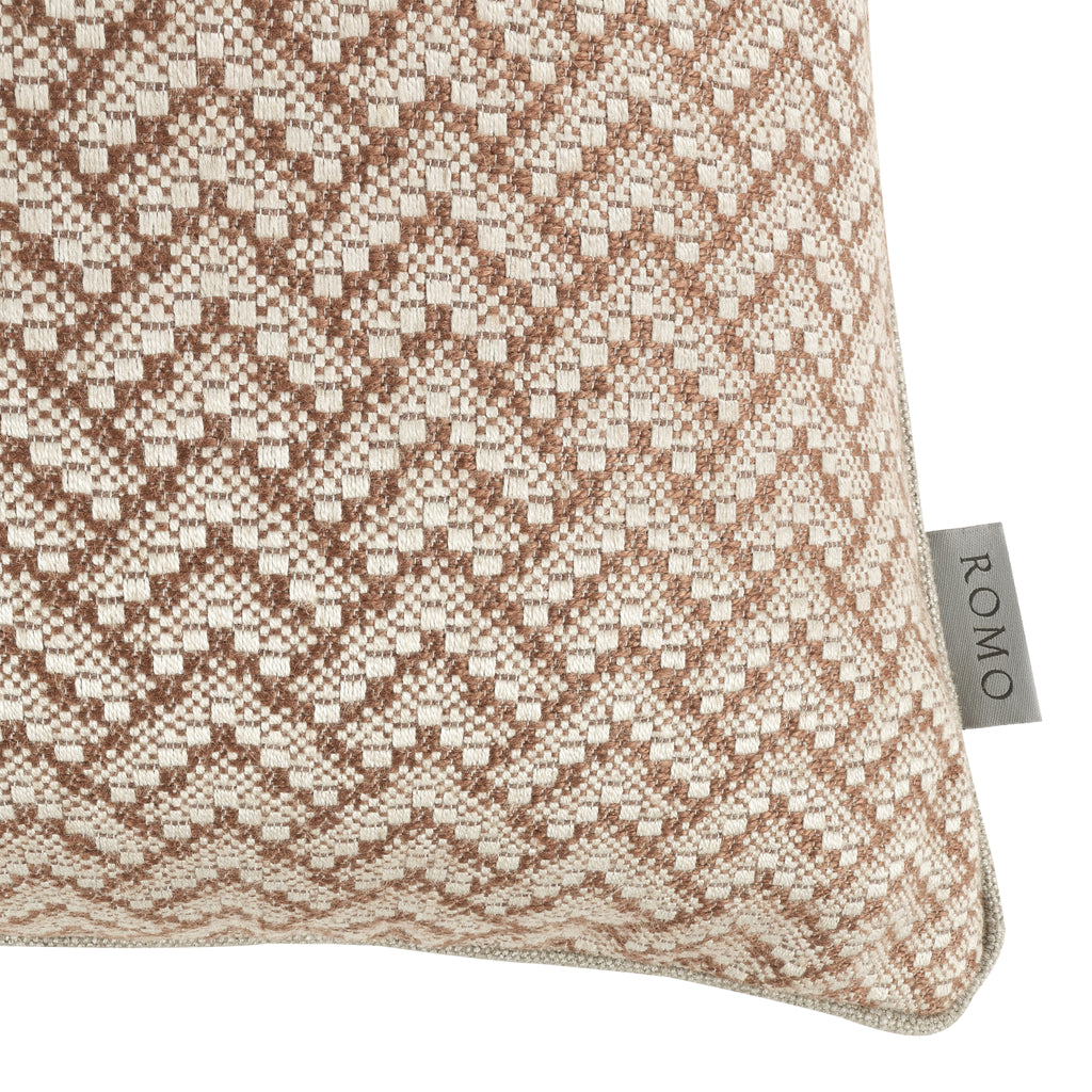Ortico 55cm Herringbone Cushion Cinnamon Romo