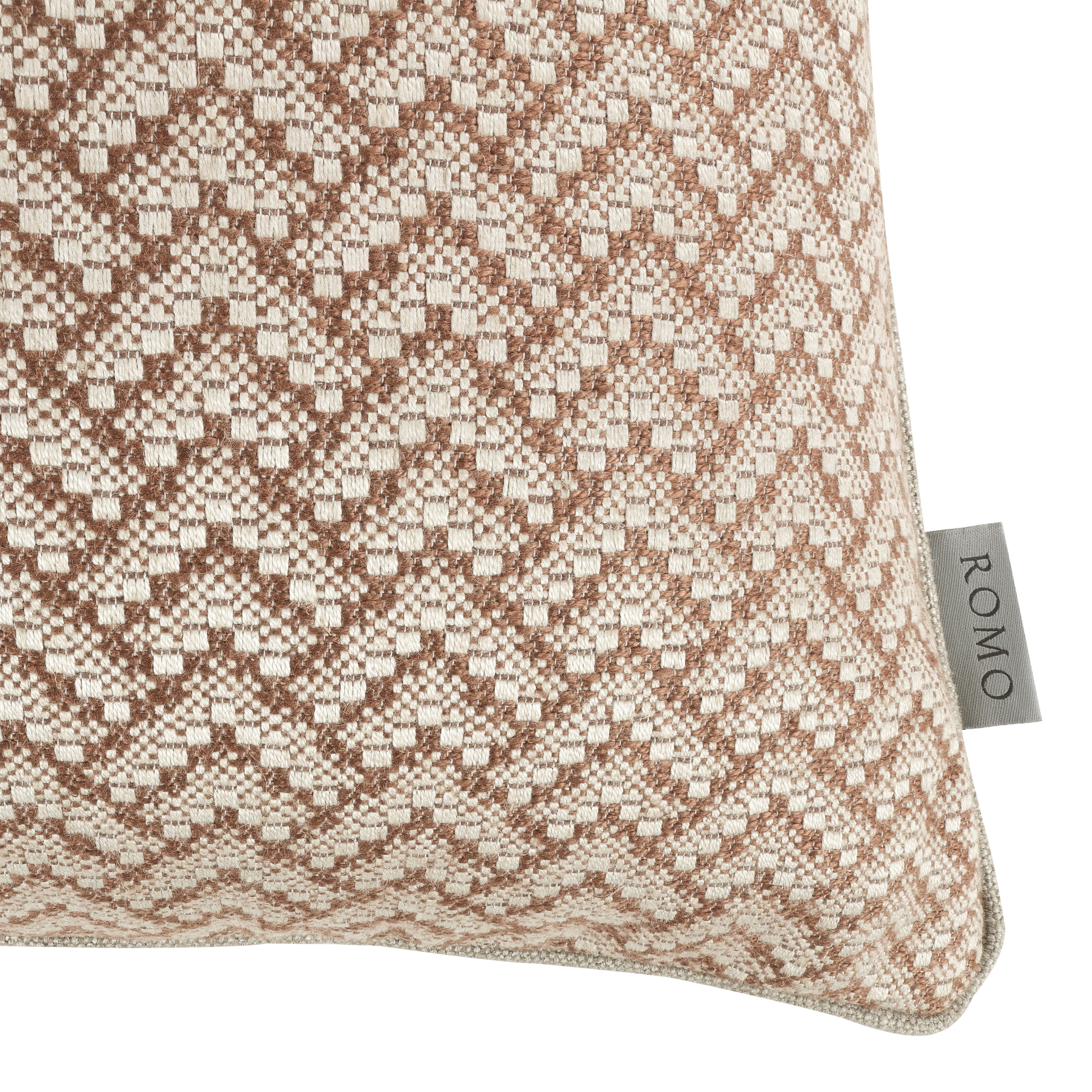 Ortico 55cm Herringbone Cushion Cinnamon Romo
