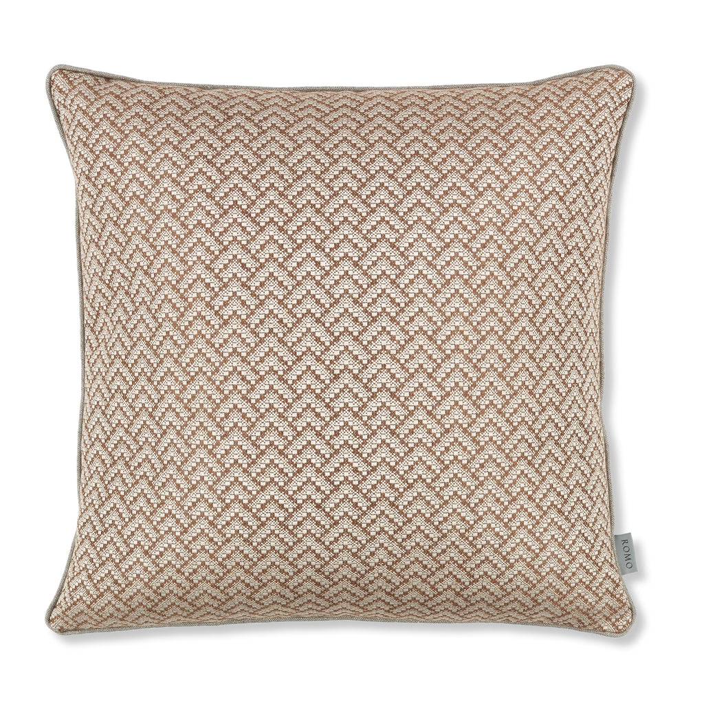Ortico 55cm Herringbone Cushion Cinnamon Romo