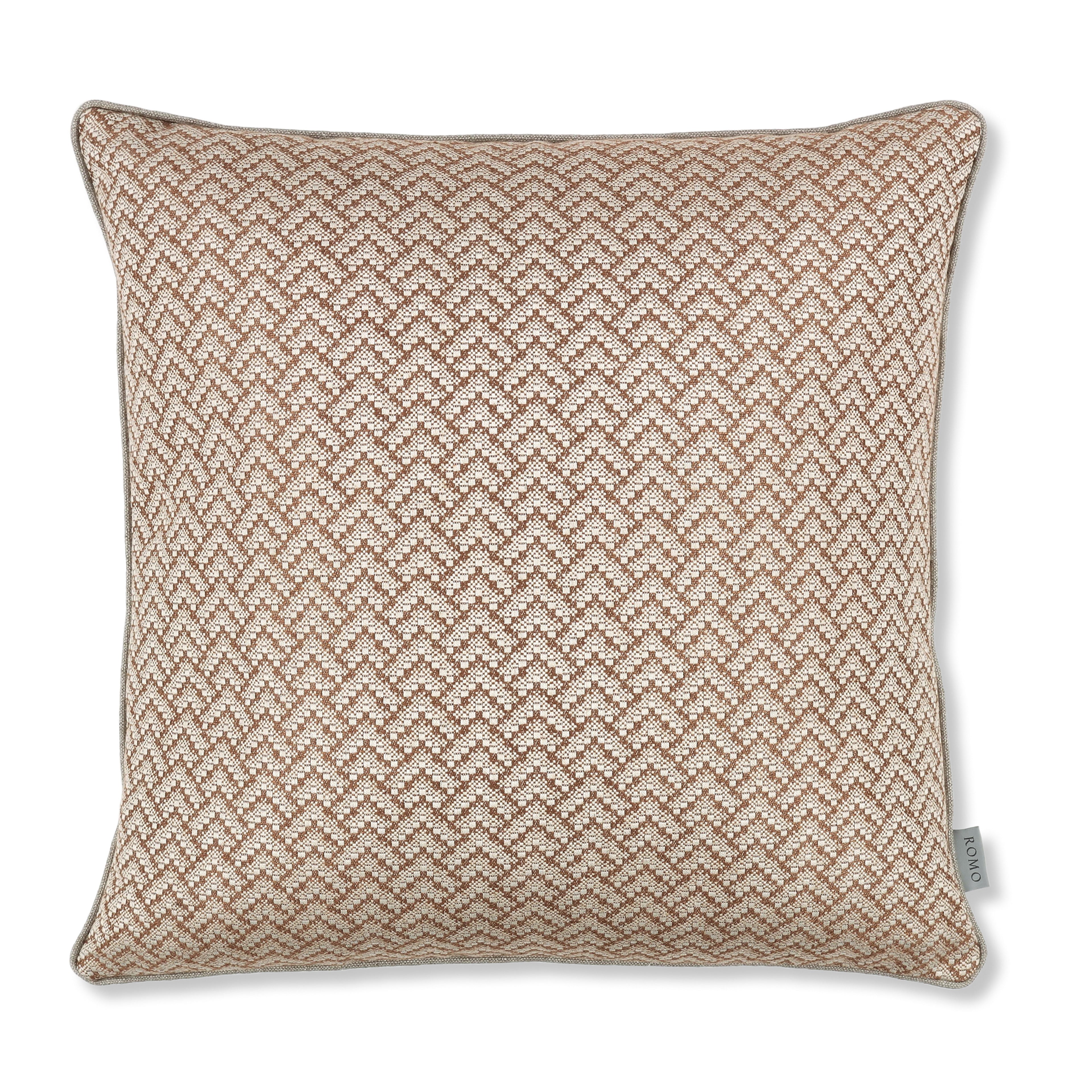 Ortico 55cm Herringbone Cushion Cinnamon Romo