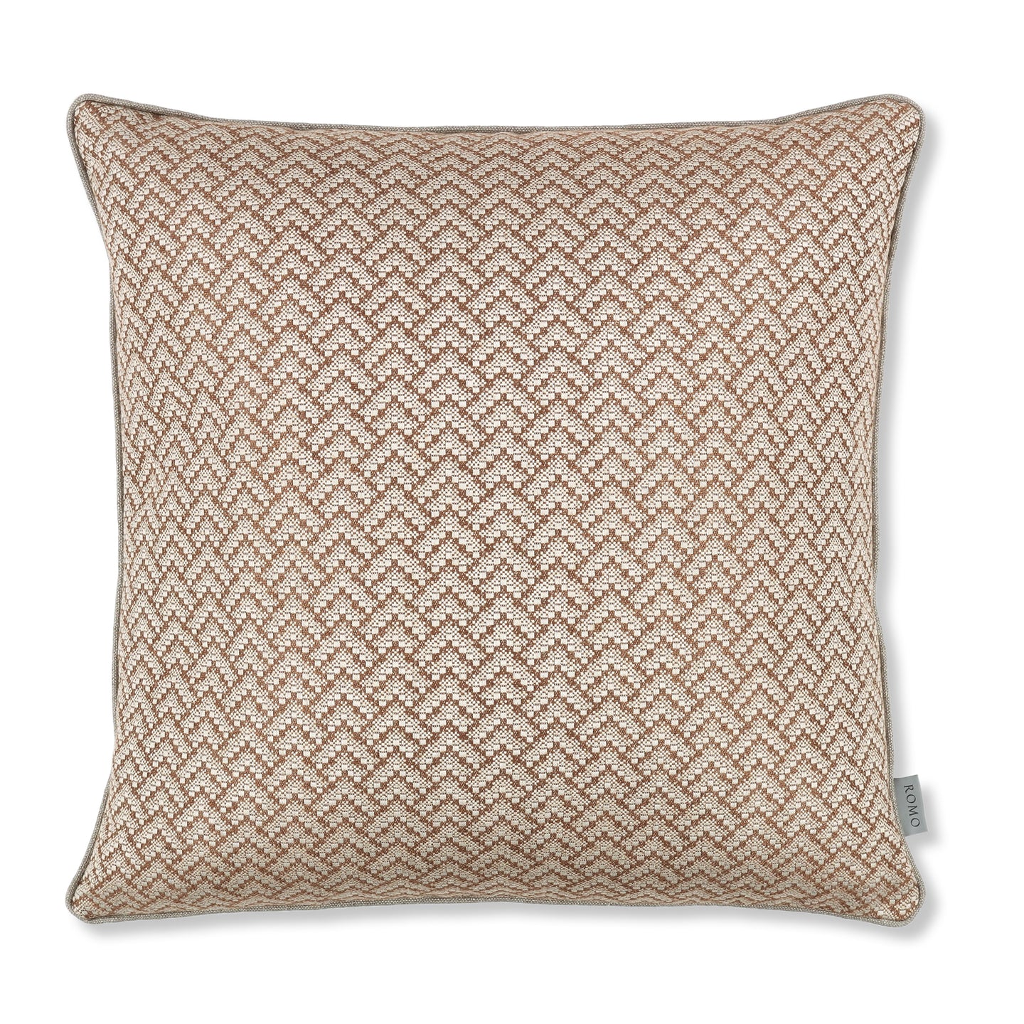 Ortico 55cm Herringbone Cushion Cinnamon Romo