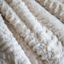 Load image into Gallery viewer, Chevron Brushed Rabbit Faux Fur Throw Premium Cream
