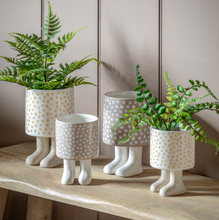 Load image into Gallery viewer, Polka Dot Welly Planter with Feet
