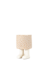 Load image into Gallery viewer, Polka Dot Welly Planter with Feet
