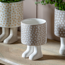 Load image into Gallery viewer, Polka Dot Welly Planter with Feet
