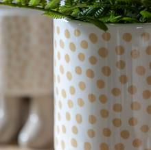 Load image into Gallery viewer, Polka Dot Welly Planter with Feet
