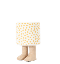 Load image into Gallery viewer, Polka Dot Welly Planter with Feet
