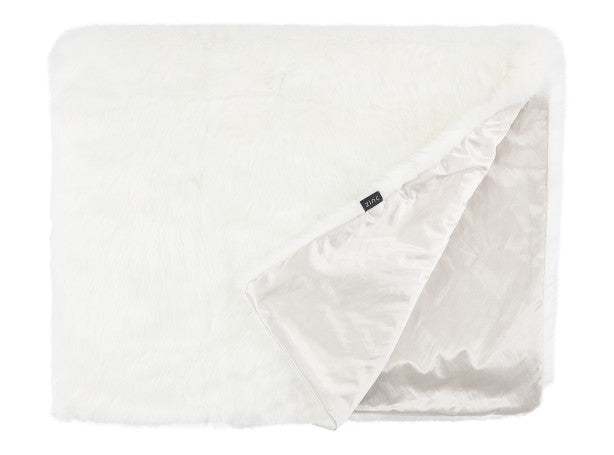Arctic Fox Faux Fur Throw Zinc