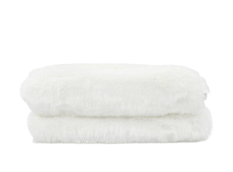 Arctic Fox Faux Fur Throw Zinc