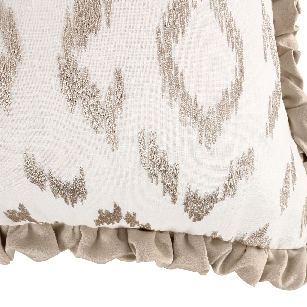 Folly 55cm Geometric Embroidered Cotton Cushion Calico Villa Nova