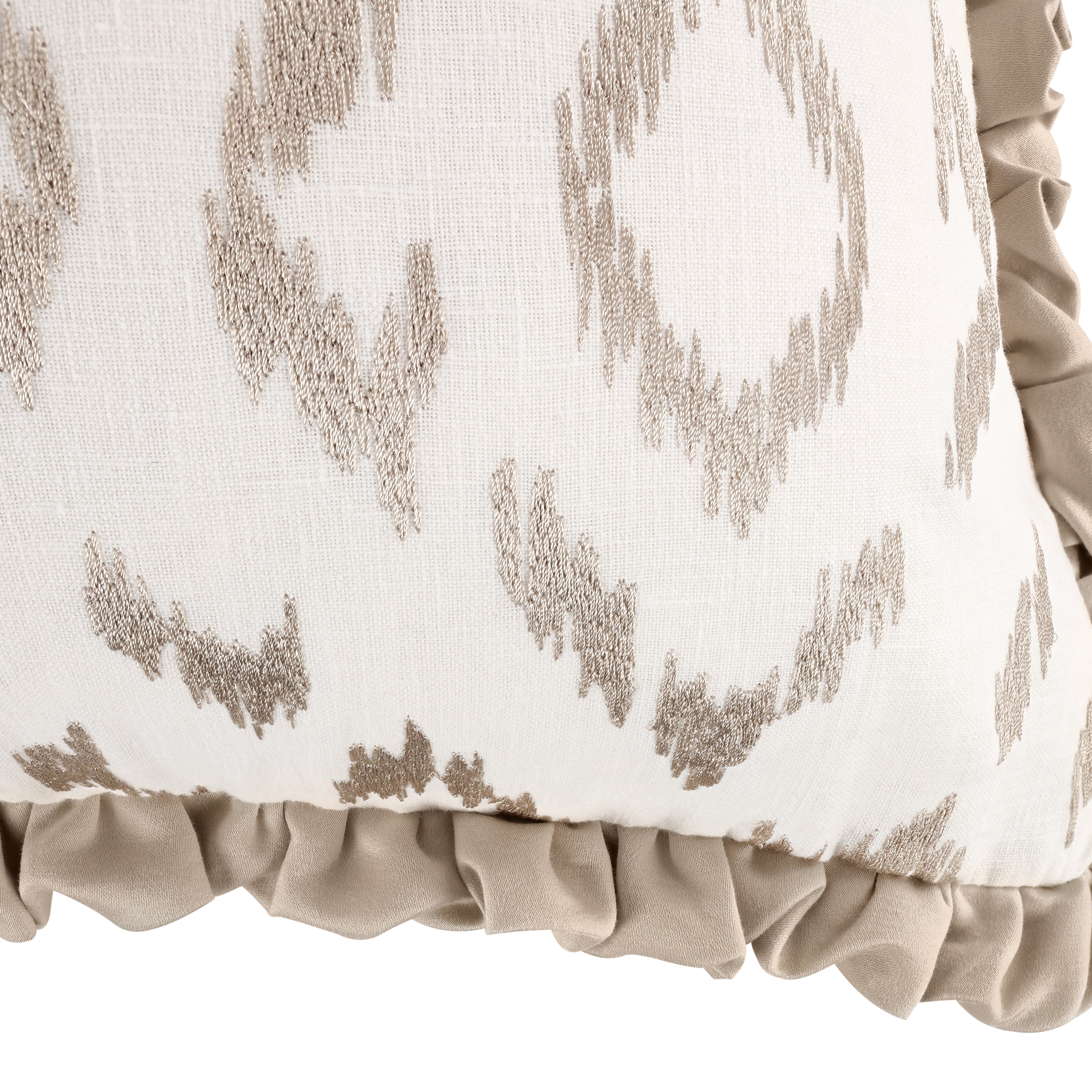 Folly 55cm Geometric Embroidered Cotton Cushion Calico Villa Nova