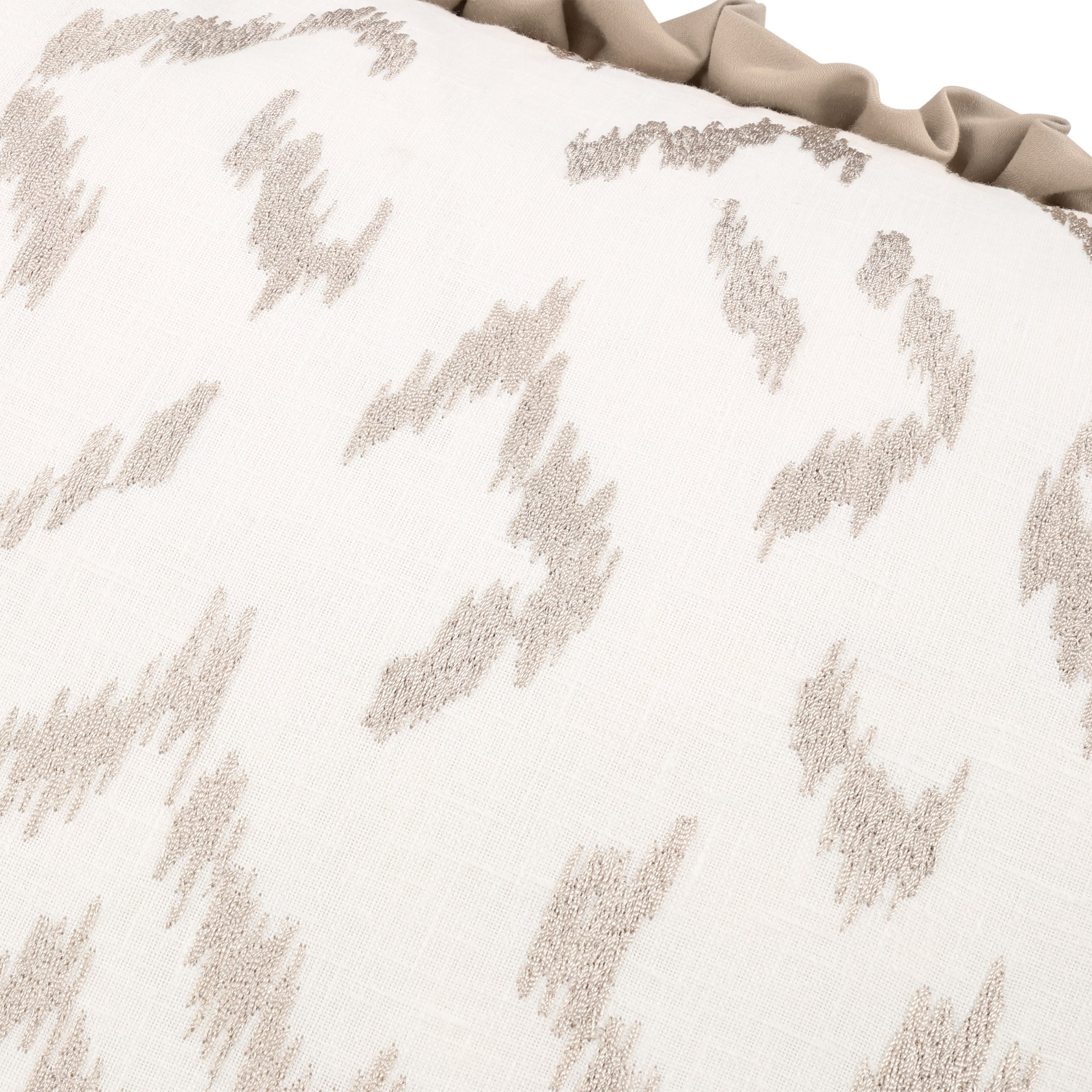 Folly 55cm Geometric Embroidered Cotton Cushion Calico Villa Nova