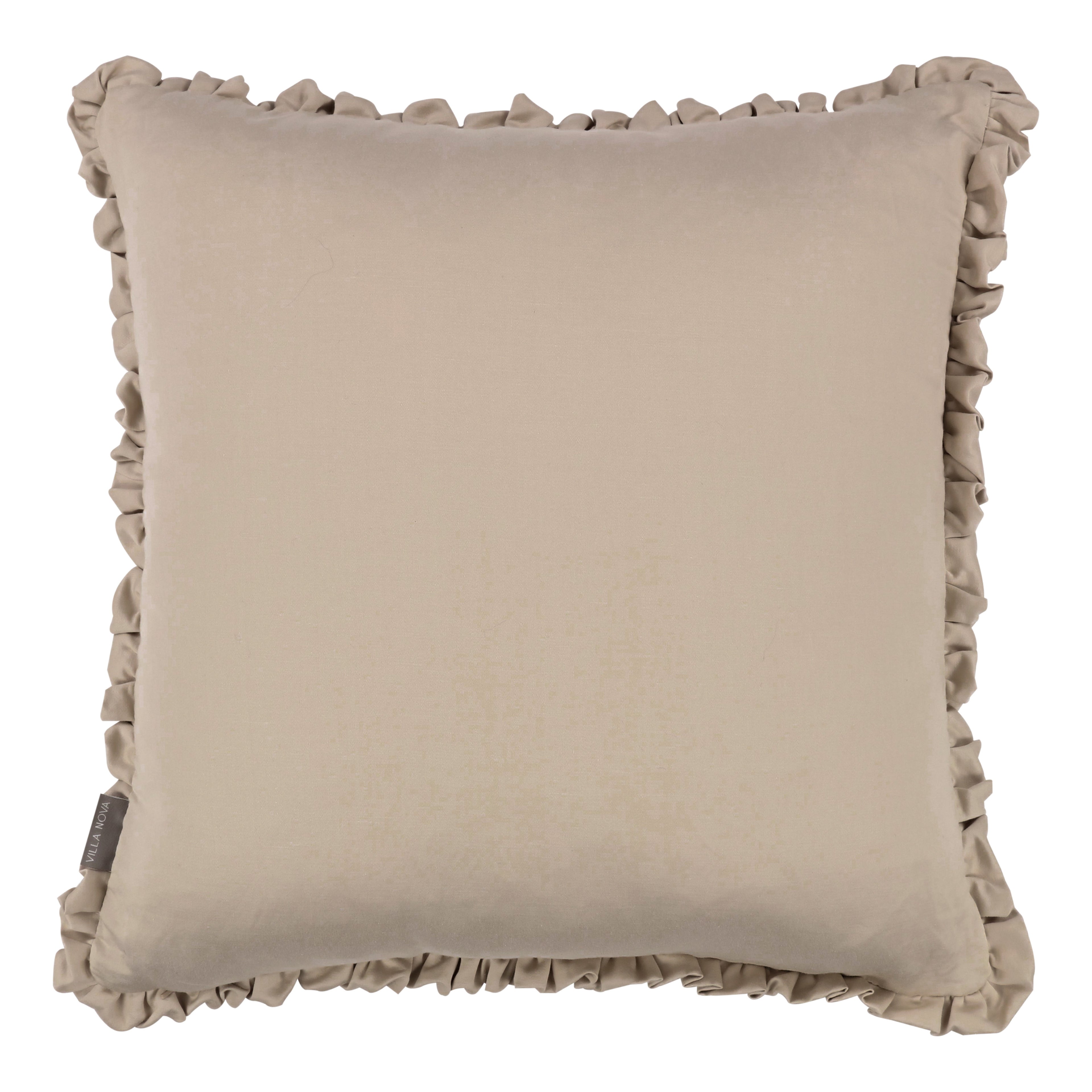 Folly 55cm Geometric Embroidered Cotton Cushion Calico Villa Nova