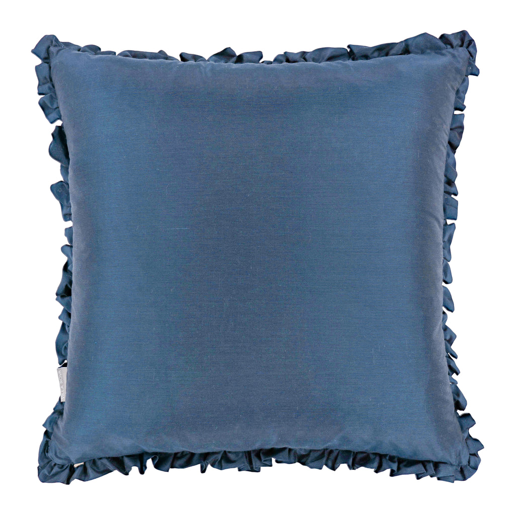 Folly 55cm Geometric Embroidered Cotton Cushion Cornflower Villa Nova