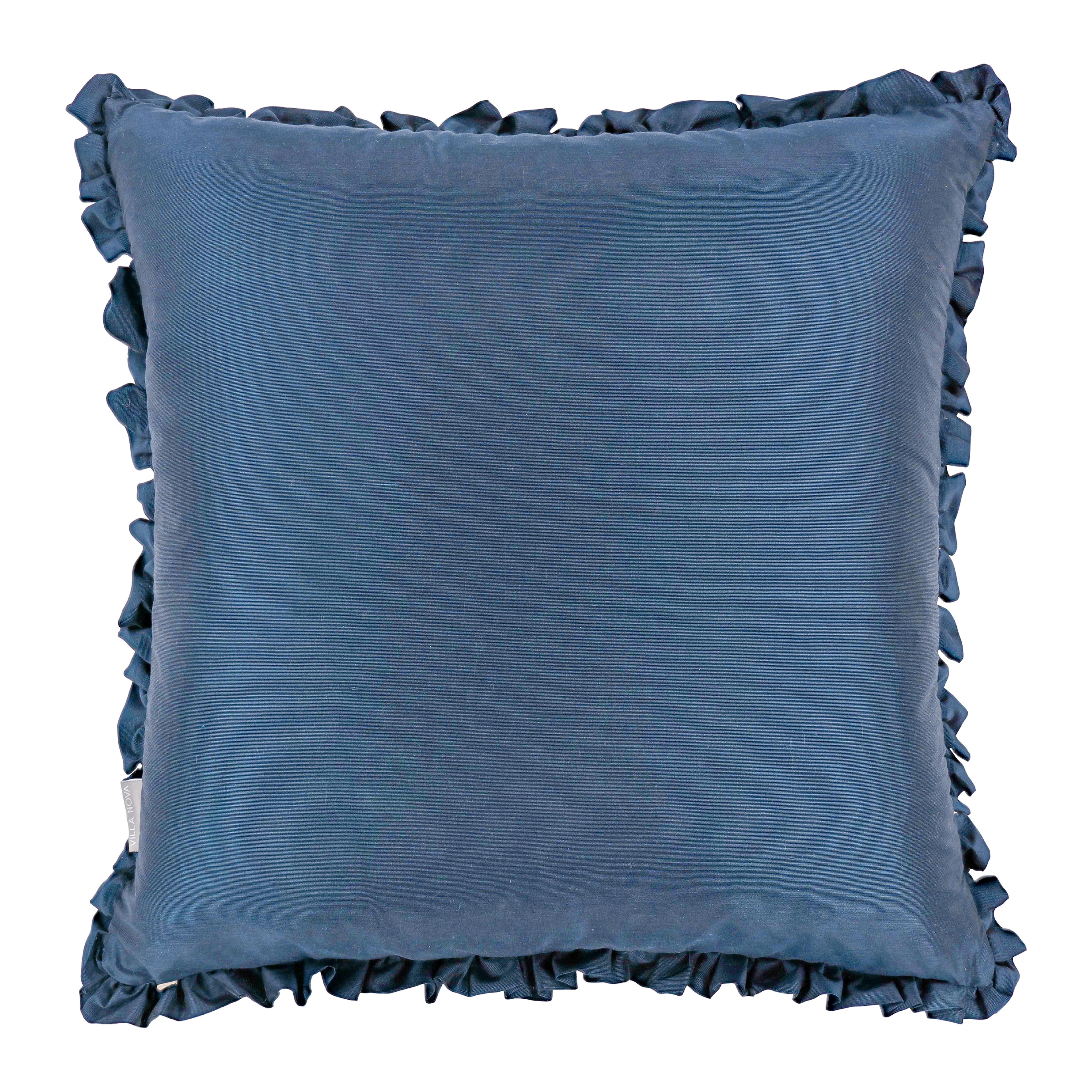Folly 55cm Geometric Embroidered Cotton Cushion Cornflower Villa Nova