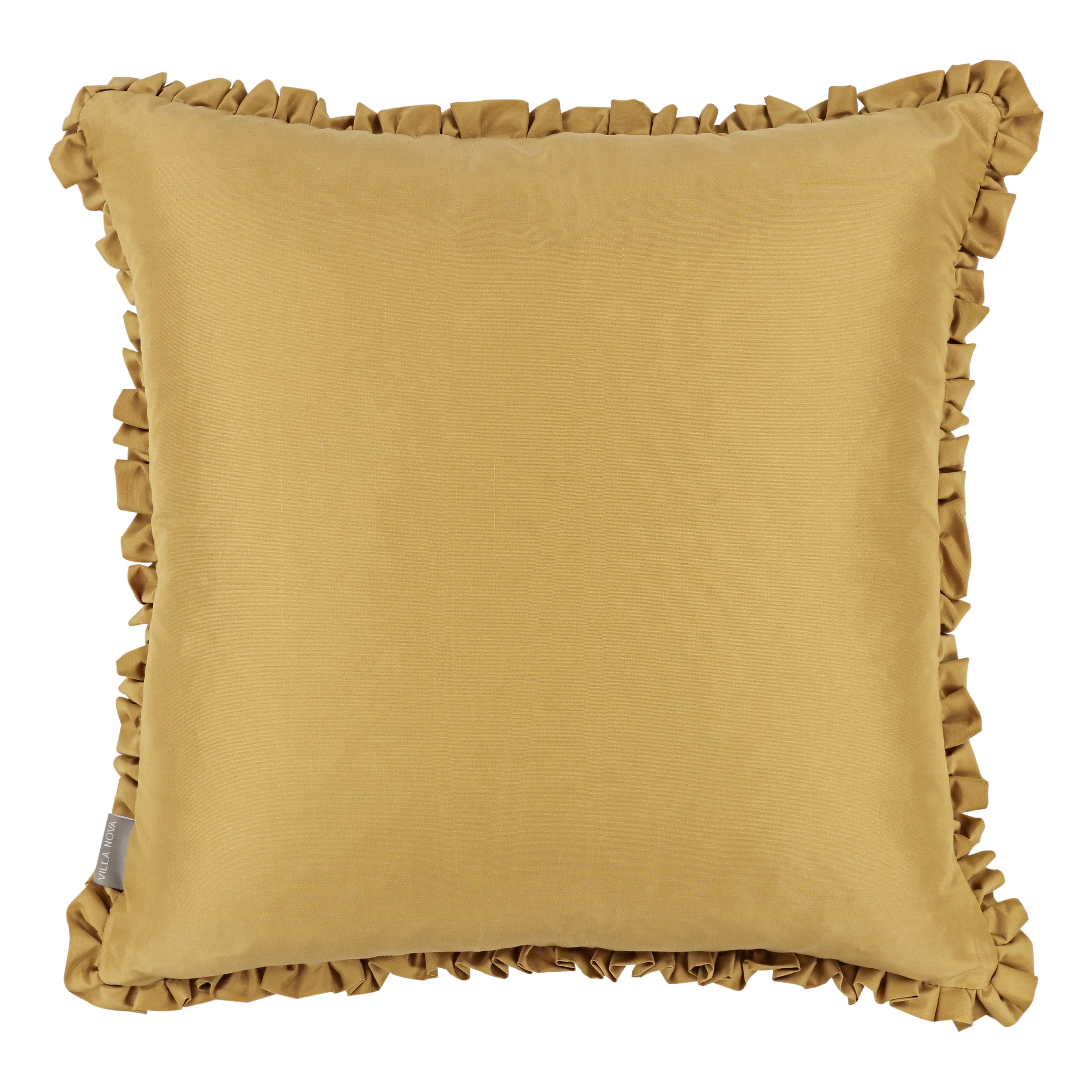 Folly 55cm Geometric Embroidered Cotton Cushion Husk Villa Nova