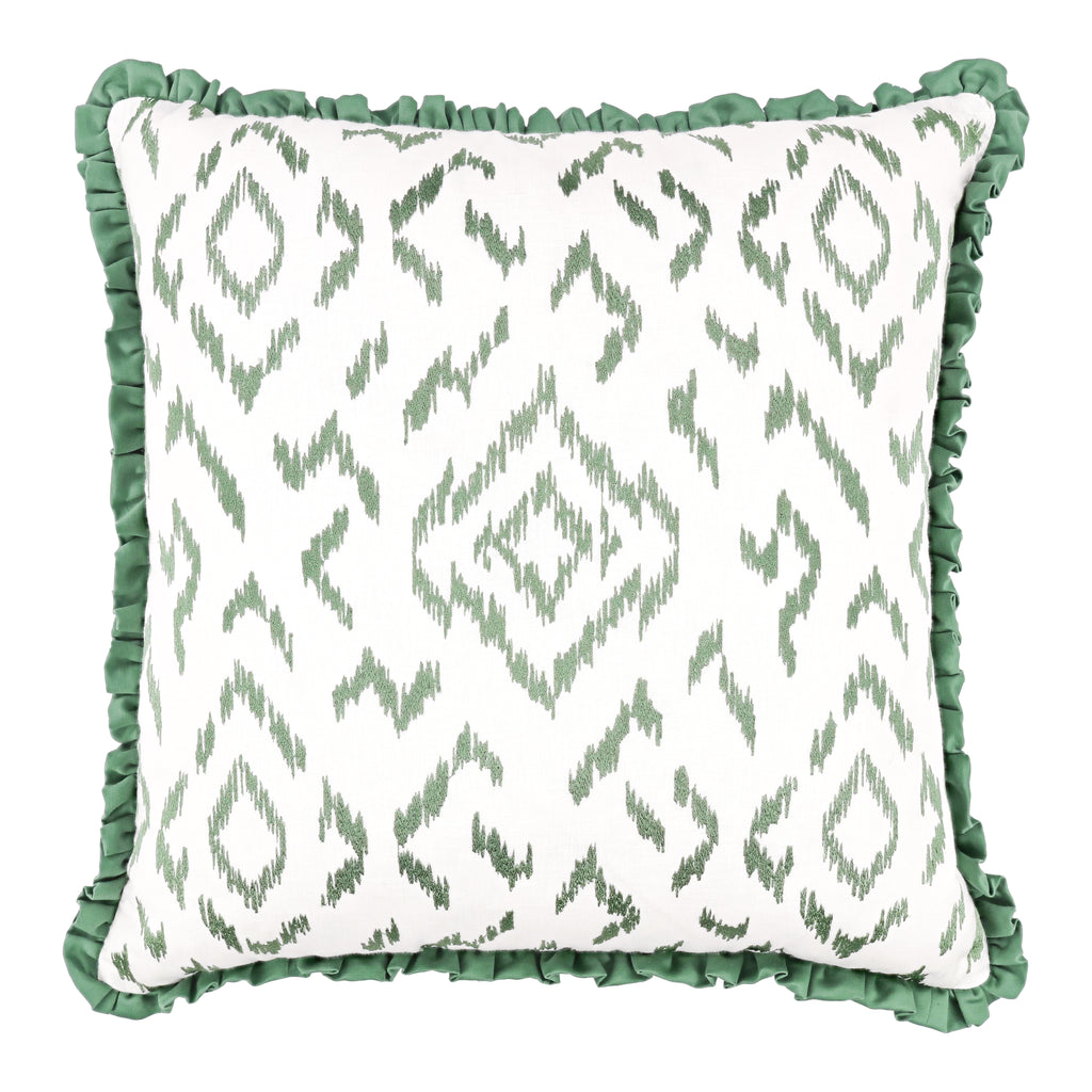 Folly 55cm Geometric Embroidered Cotton Cushion Eden Villa Nova