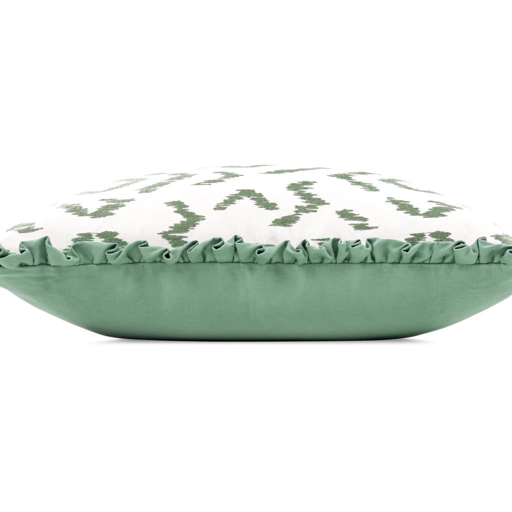 Folly 55cm Geometric Embroidered Cotton Cushion Eden Villa Nova