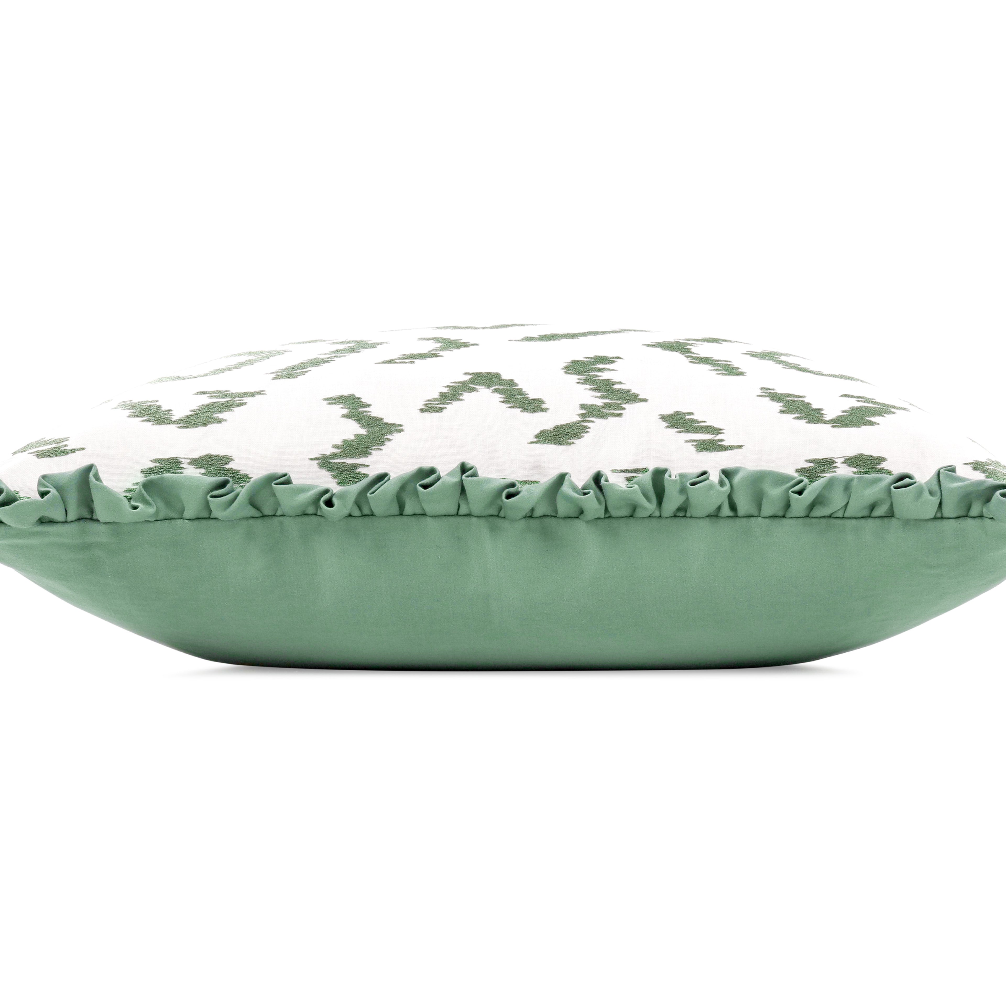 Folly 55cm Geometric Embroidered Cotton Cushion Eden Villa Nova