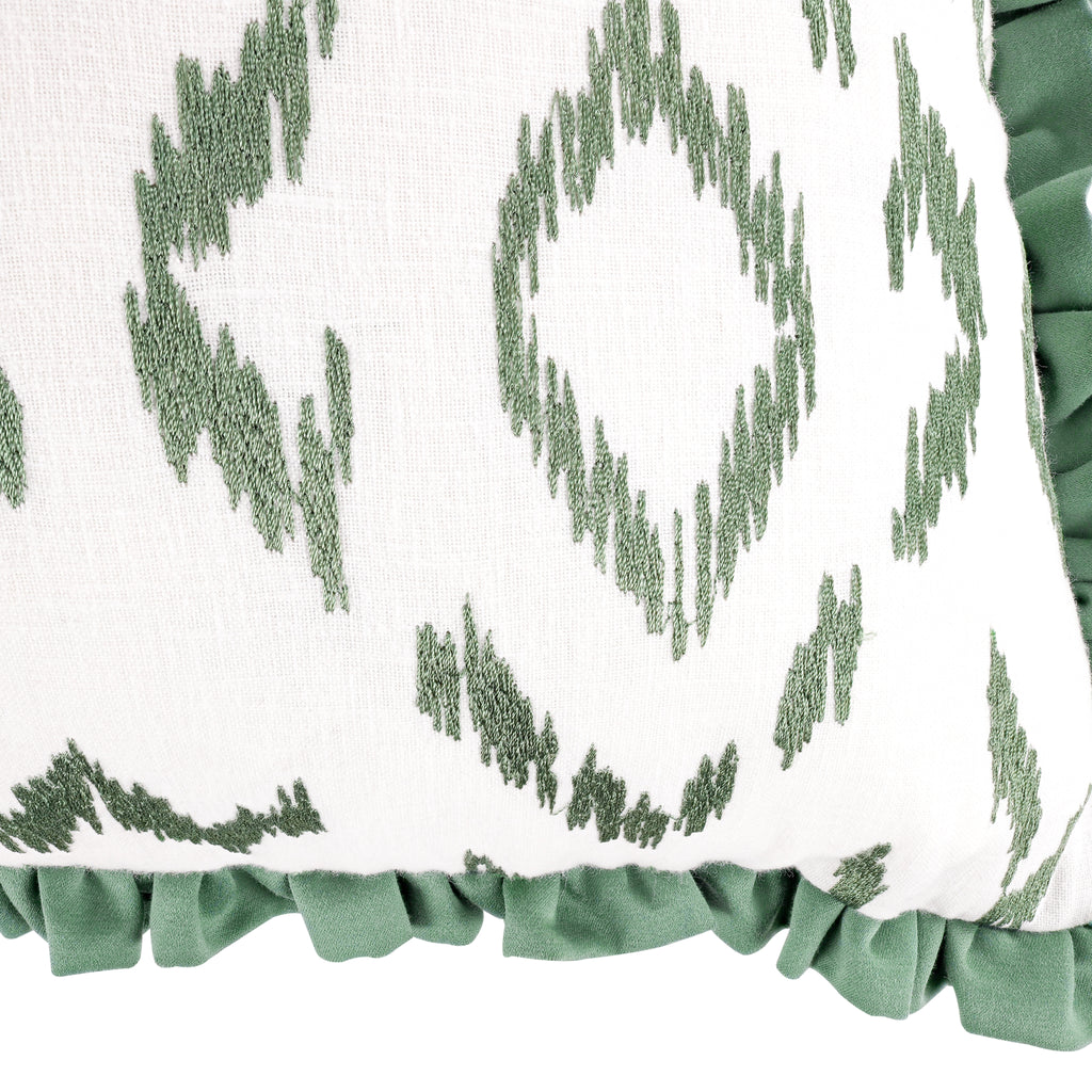 Folly 55cm Geometric Embroidered Cotton Cushion Eden Villa Nova