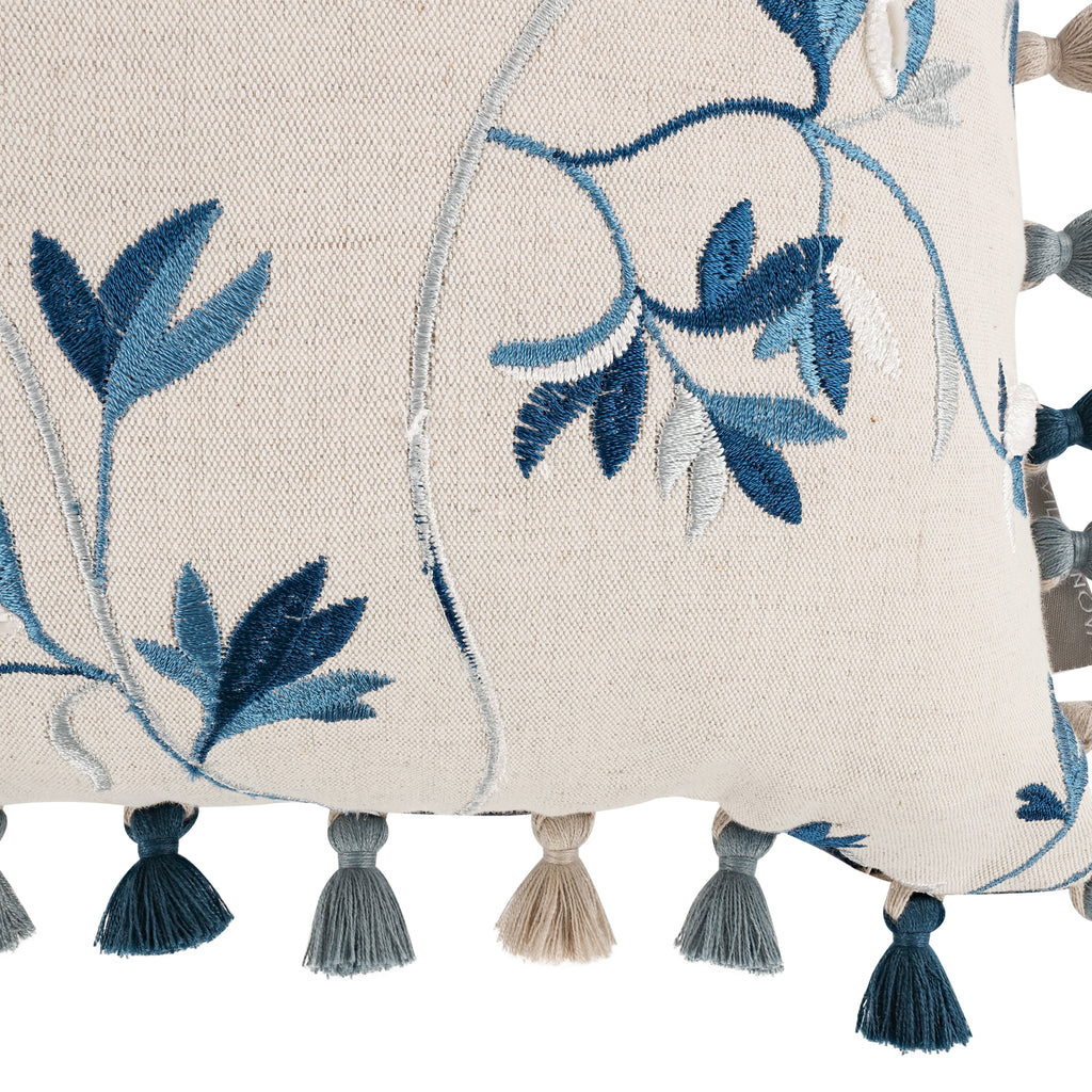 Aurea 40cm Velvet Botanical Cushion Cornflower Villa Nova