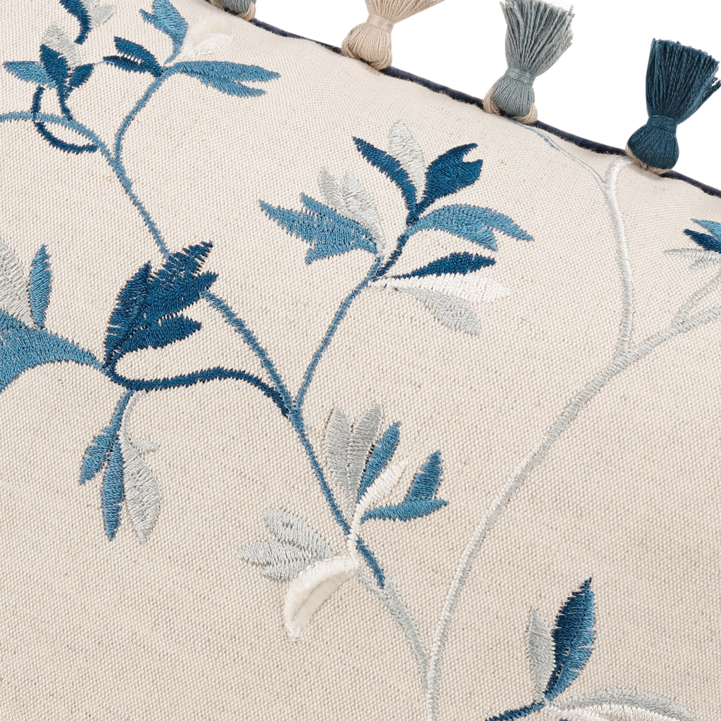 Aurea 40cm Velvet Botanical Cushion Cornflower Villa Nova