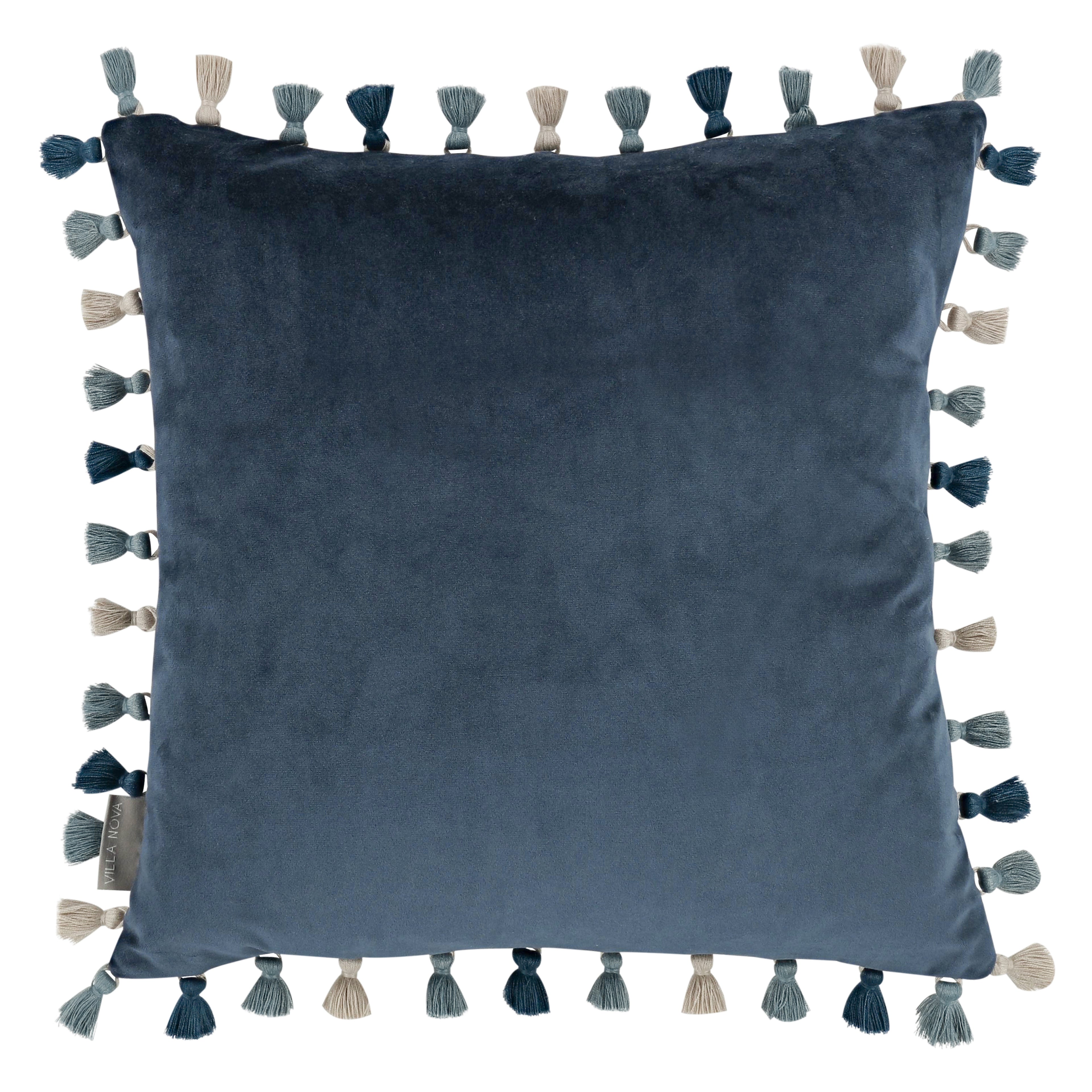 Aurea 40cm Velvet Botanical Cushion Cornflower Villa Nova