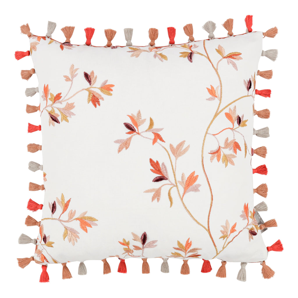 Aurea 40cm Velvet Botanical Cushion Saffron Villa Nova