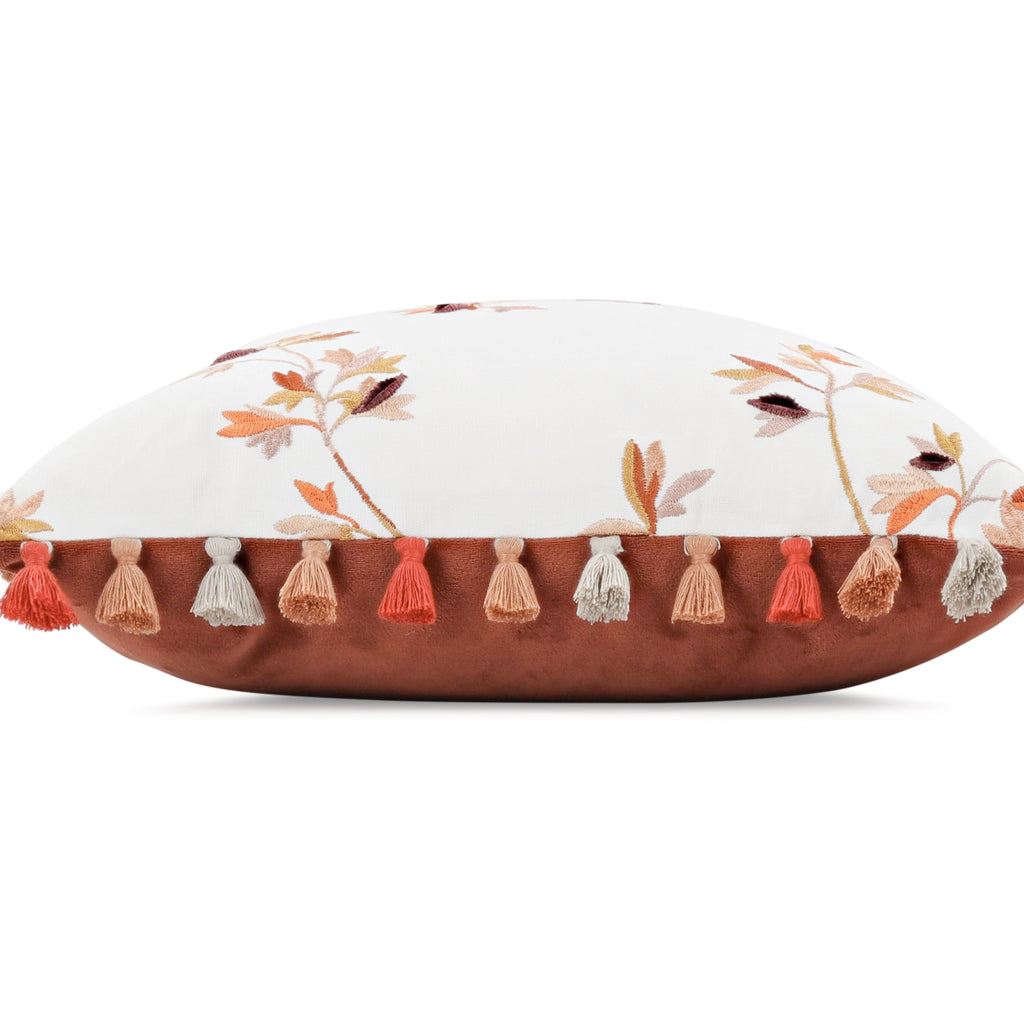 Aurea 40cm Velvet Botanical Cushion Saffron Villa Nova