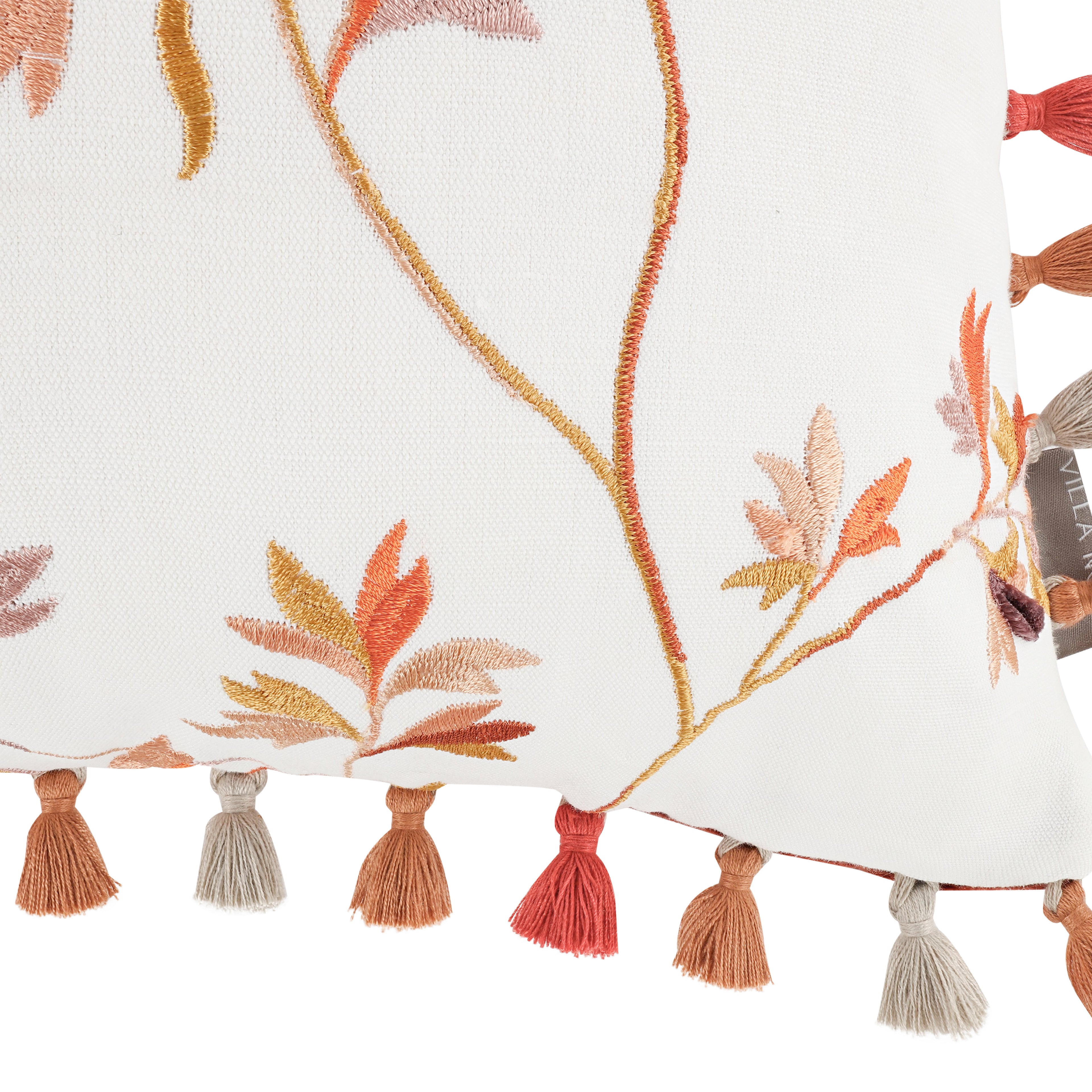 Aurea 40cm Velvet Botanical Cushion Saffron Villa Nova