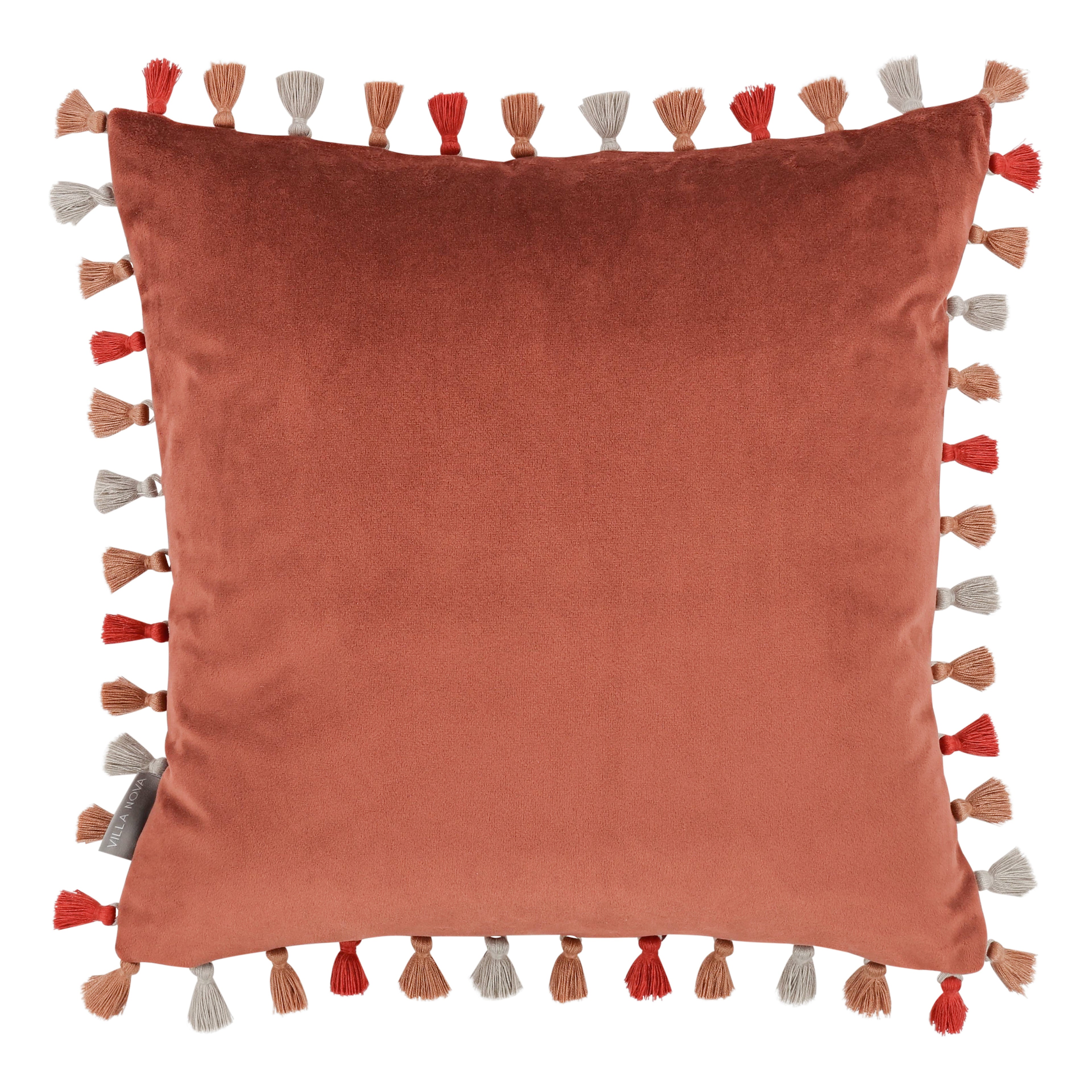 Aurea 40cm Velvet Botanical Cushion Saffron Villa Nova