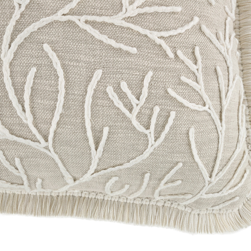 Cerelia 40cm Embroidered Botanical Cushion Birch Villa Nova
